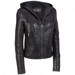 Wilson’s Leather Milwaukee moto jacket with hood
